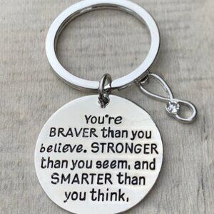 Nurse Keychain - Braver Than You Believe - Stethoscope